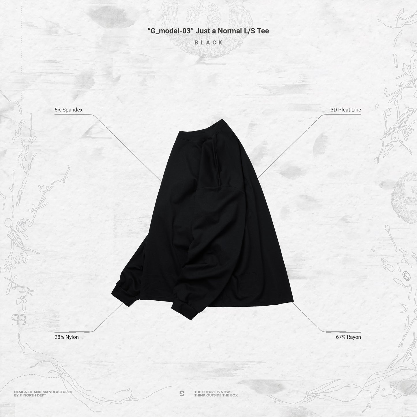 【GOOPiMADE】“G_model-03“ Just a Normal L/S Tee Black