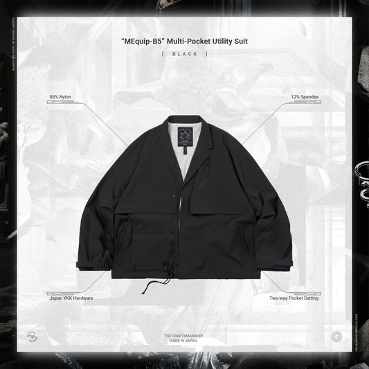 【GOOPiMADE x master-piece 】“MEquip-B5“ Multi-Pocket Utility Suit BLACK