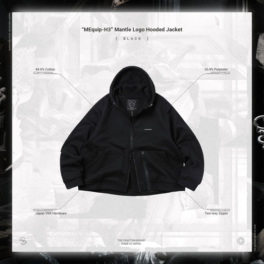 【GOOPiMADE x master-piece 】 “MEquip-H3“ Mantle Logo Hooded Sweat Jacket BLACK