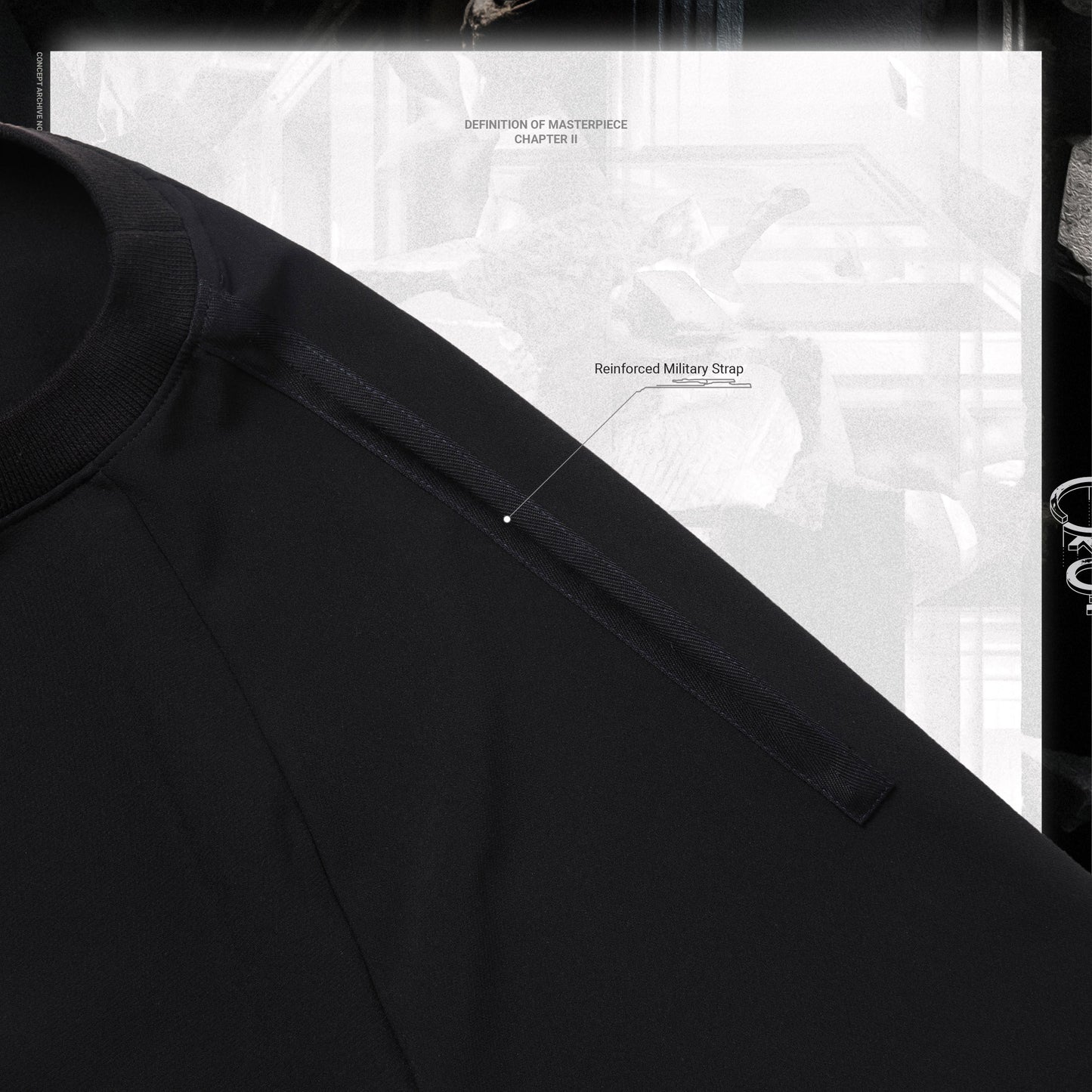 【GOOPiMADE x master-piece 】“MEquip-L1” Torqued 3D Cable LS Crewneck BLACK