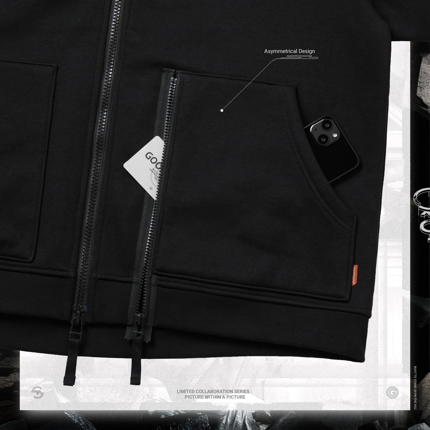 【GOOPiMADE x master-piece 】 “MEquip-H3“ Mantle Logo Hooded Sweat Jacket BLACK