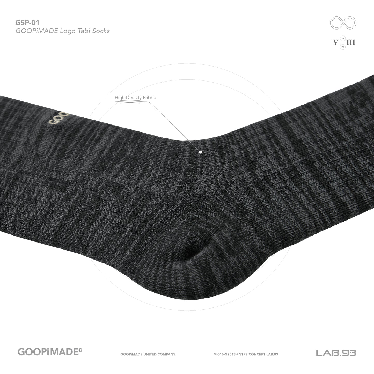 【GOOPiMADE】"GSP-01" GOOPiMADE Logo Tabi Socks Shadow