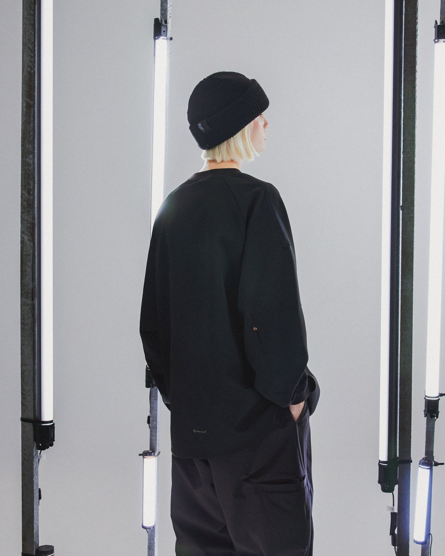 【GOOPiMADE x master-piece 】“MEquip-L1” Torqued 3D Cable LS Crewneck BLACK