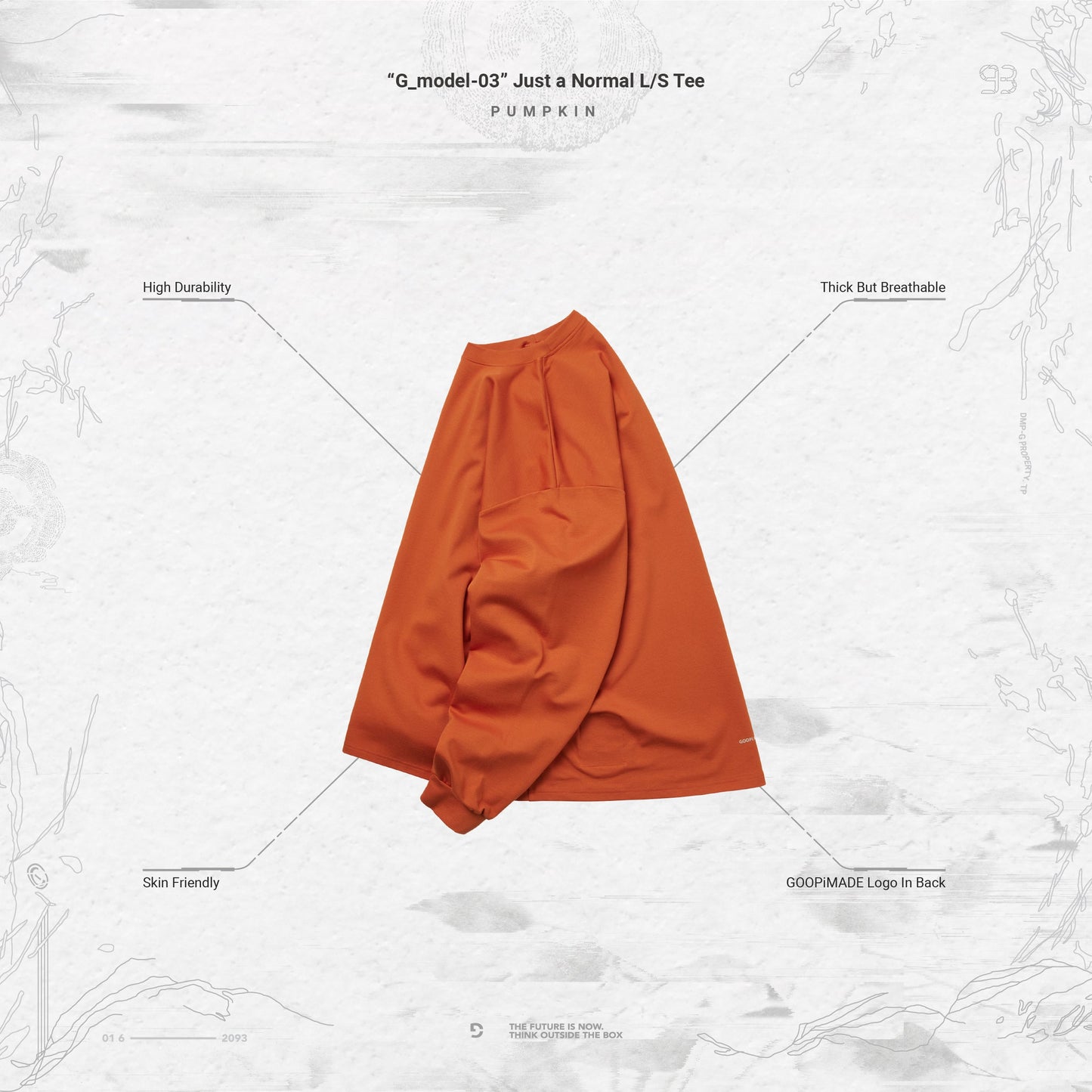 【GOOPiMADE】“G_model-03“ Just a Normal L/S Tee Pumpkin