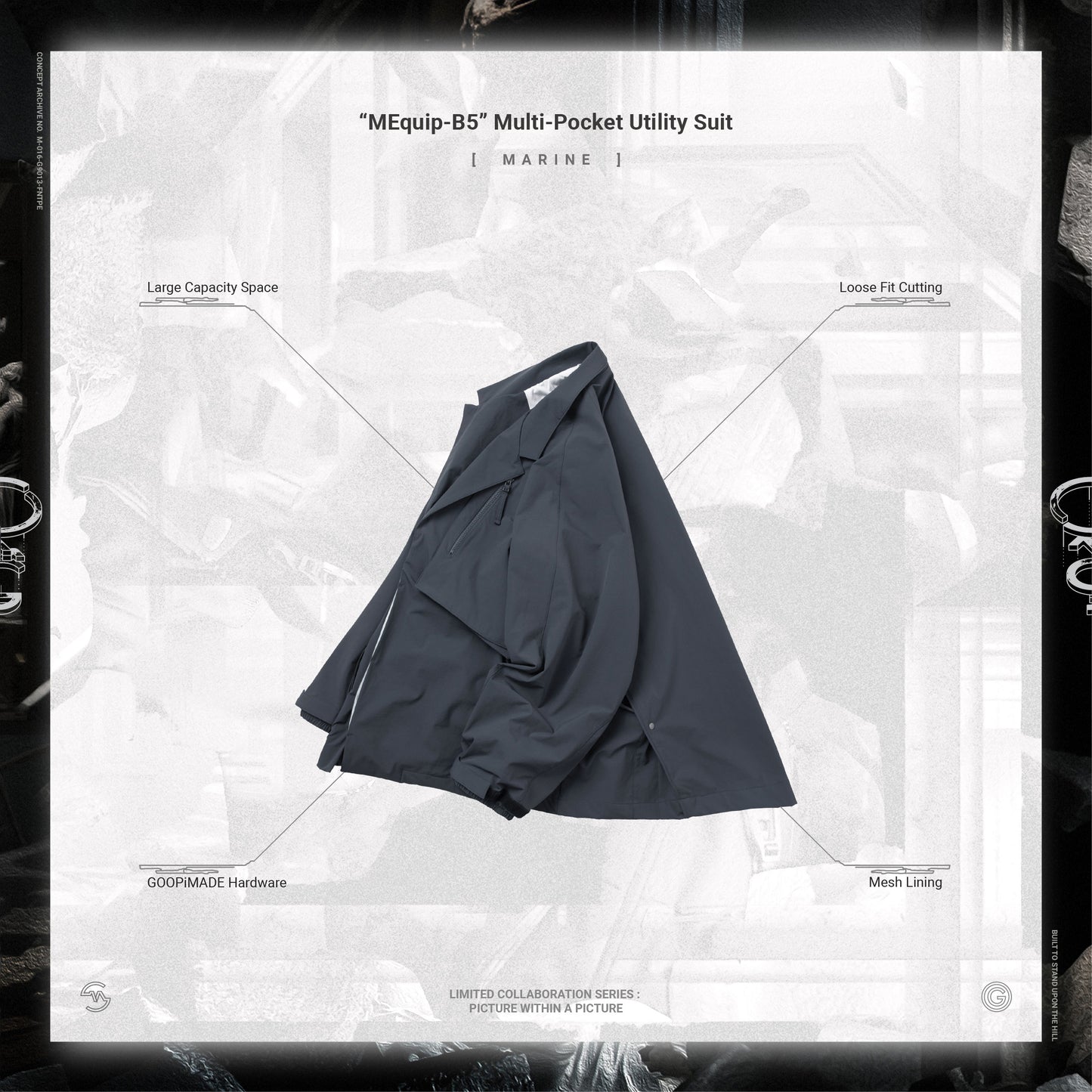 【GOOPiMADE x master-piece 】“MEquip-B5“ Multi-Pocket Utility Suit MARINE