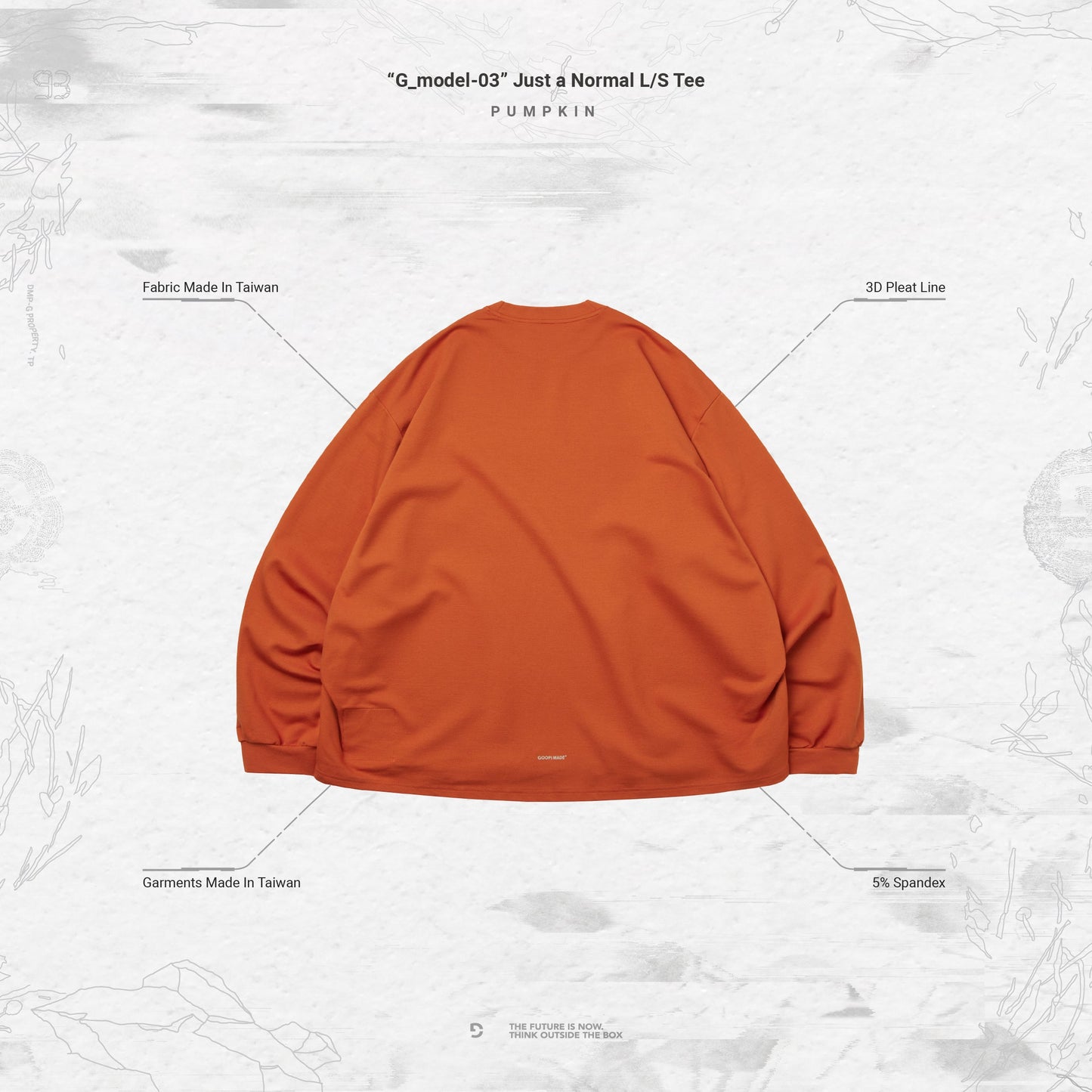 【GOOPiMADE】“G_model-03“ Just a Normal L/S Tee Pumpkin