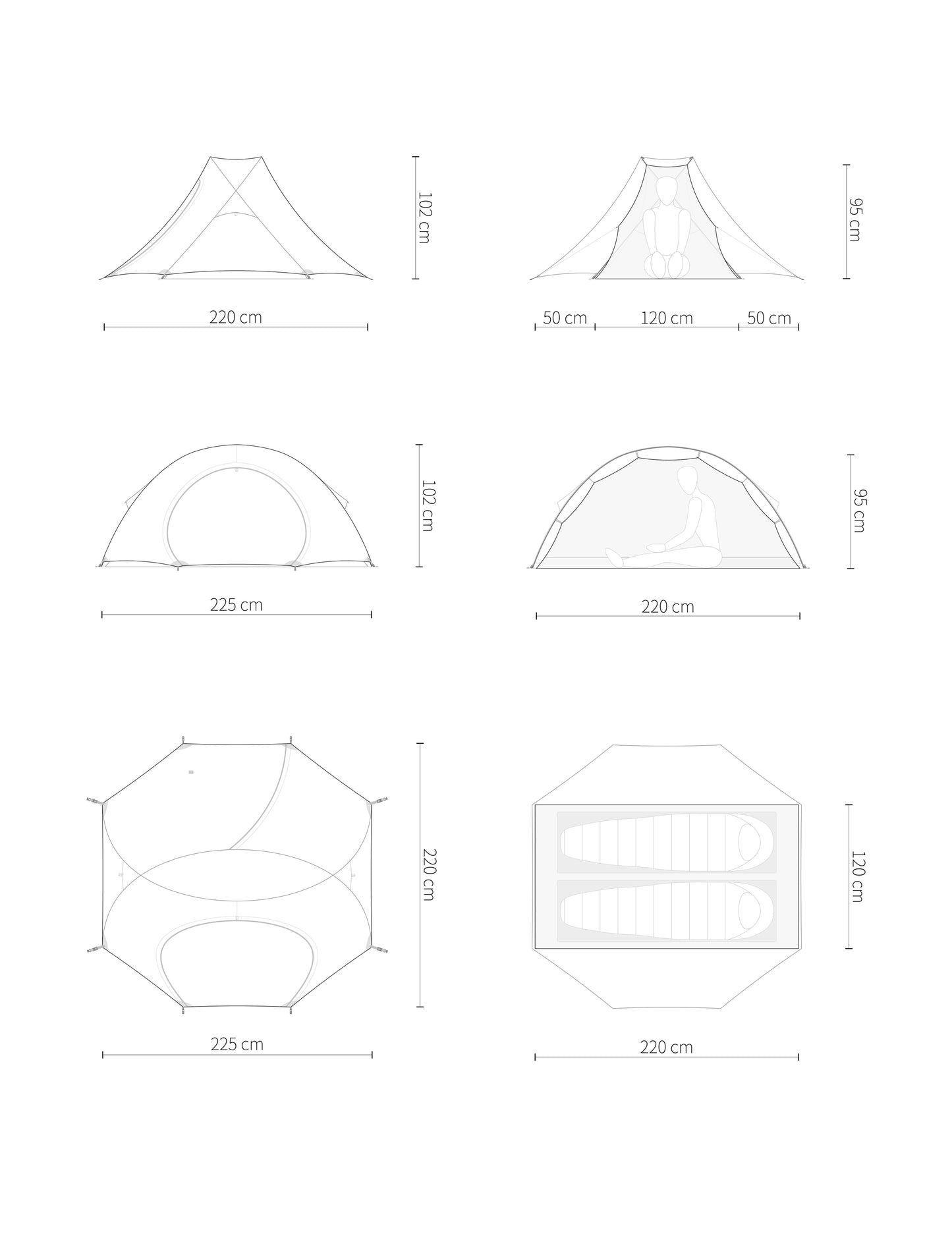 Pre Tents / Lightrock 2P With Footprint (Pewter)