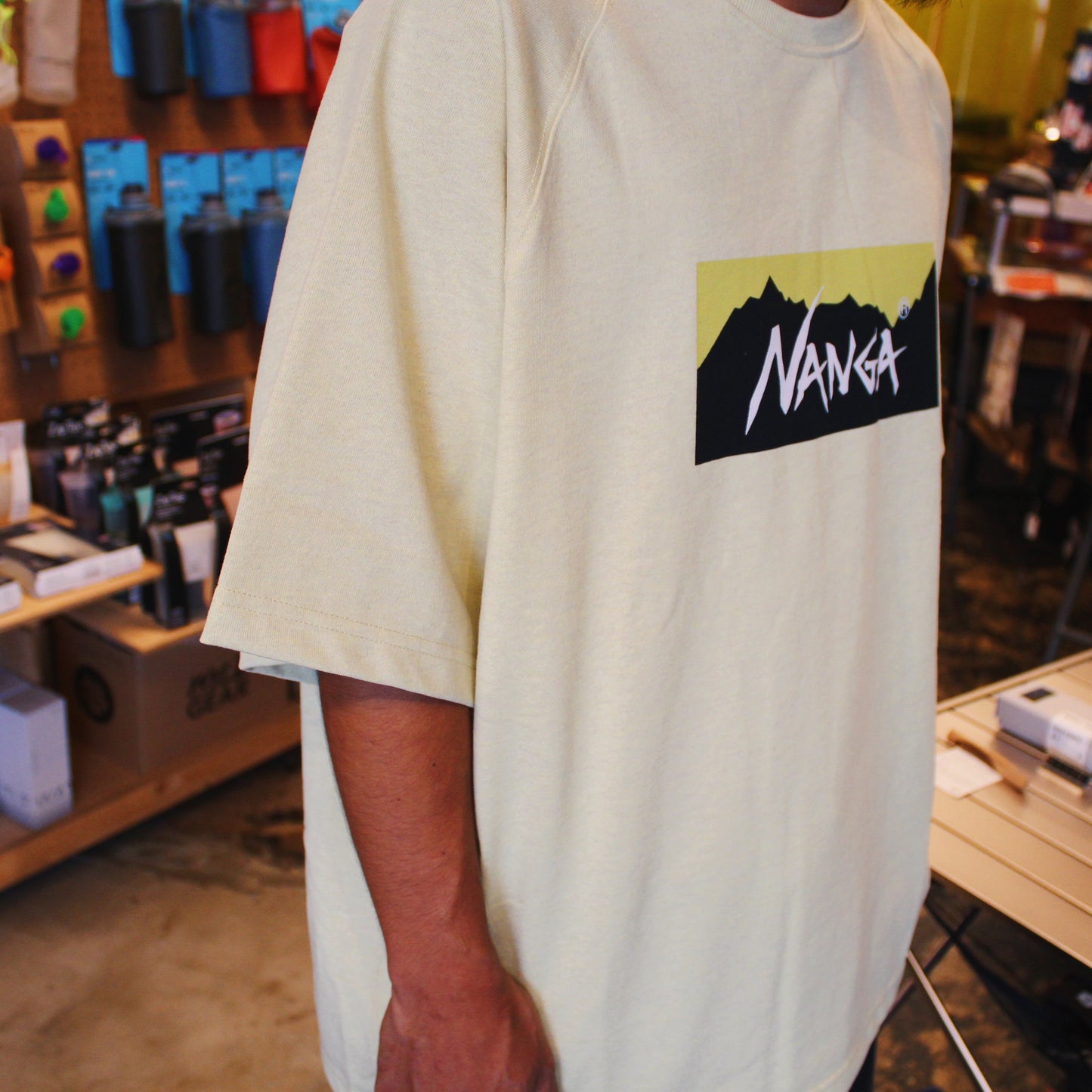 NANGA ECO HYBRID BOX LOGO LOOSE FIT TEE