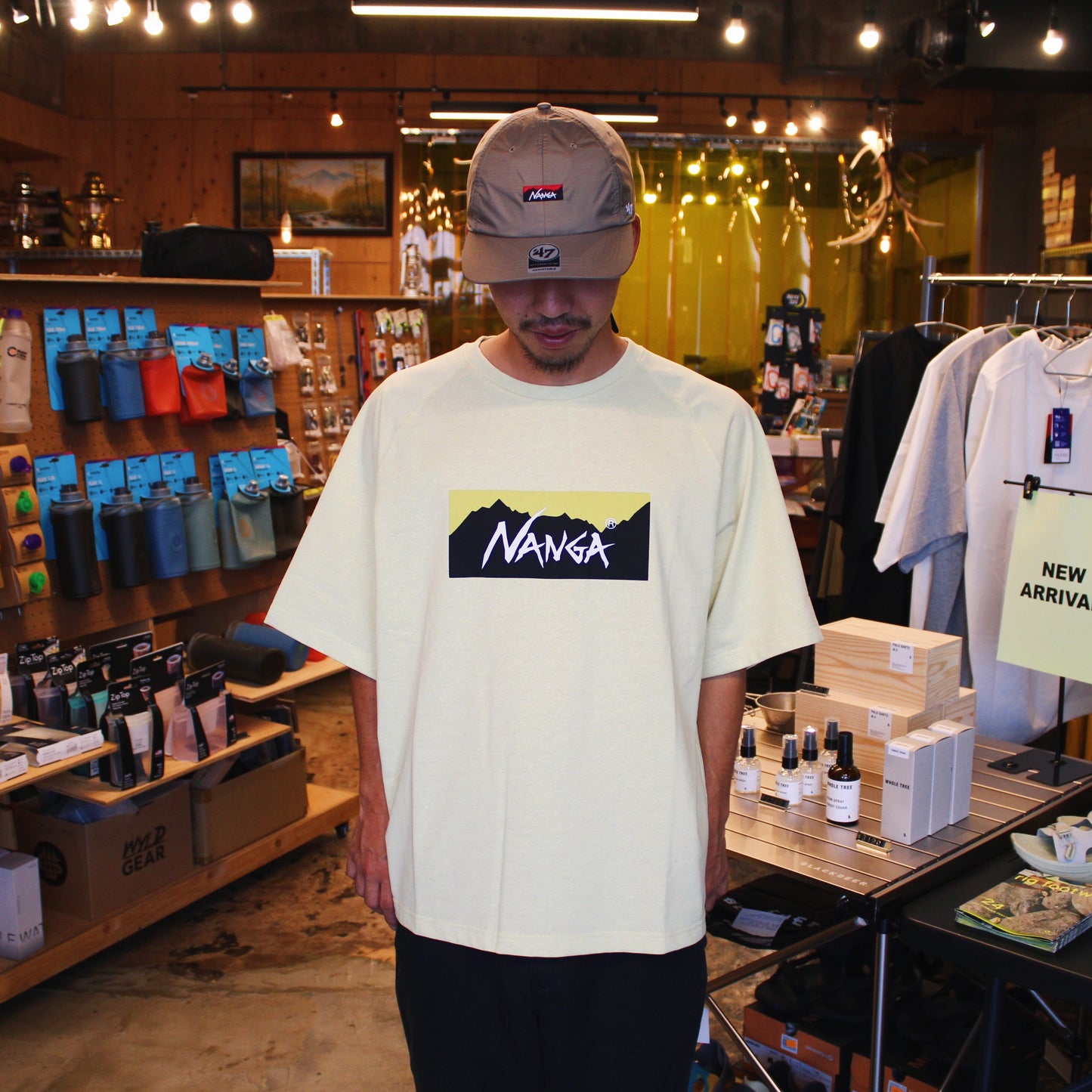 NANGA ECO HYBRID BOX LOGO LOOSE FIT TEE