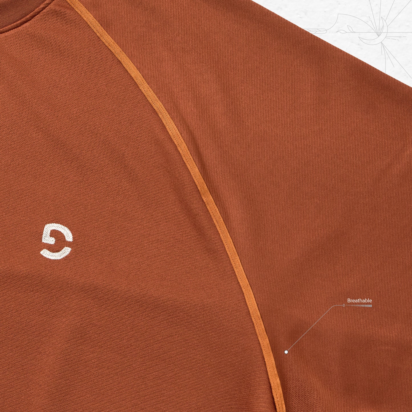 【GOOPiMADE】“Rve-T3 “ Riverside Track Tee PUMPKIN