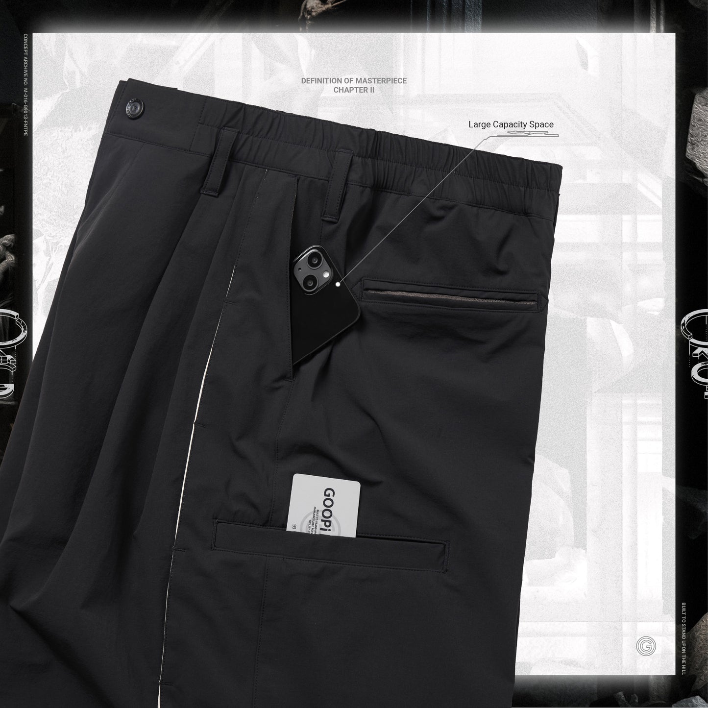 【GOOPiMADE x master-piece 】“MEquip-P1“ Double Layers Utility Trousers BLACK