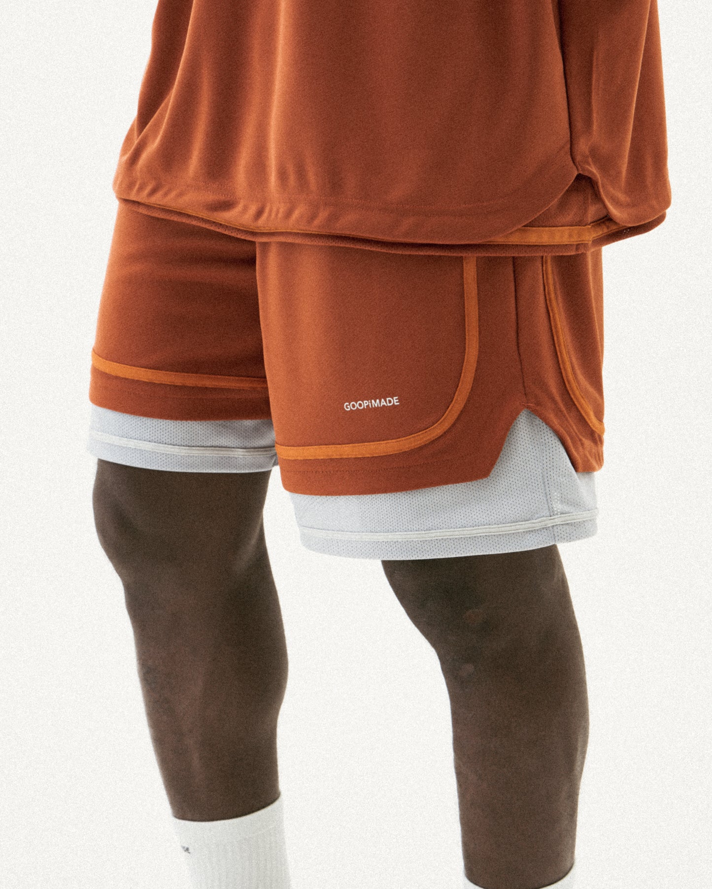 【GOOPiMADE】“Rve-S3 “ Riverside Track Shorts PUMPKIN