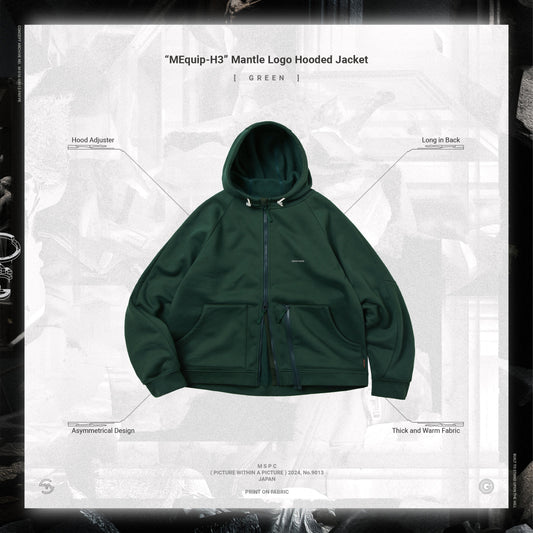 【GOOPiMADE x master-piece 】 “MEquip-H3“ Mantle Logo Hooded Sweat Jacket GREEN