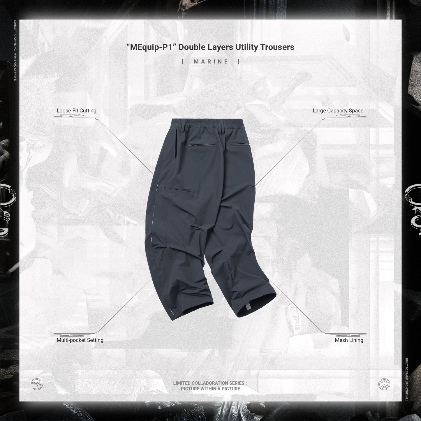 【GOOPiMADE x master-piece 】“MEquip-P1“ Double Layers Utility Trousers MARINE