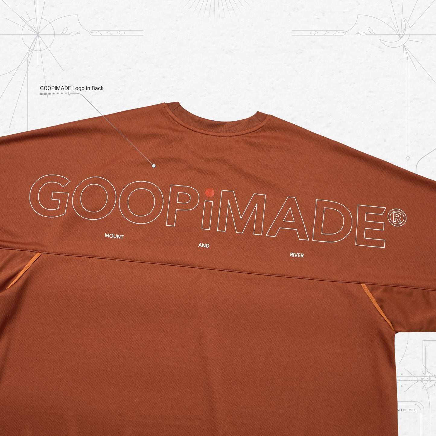 【GOOPiMADE】“Rve-T3 “ Riverside Track Tee PUMPKIN